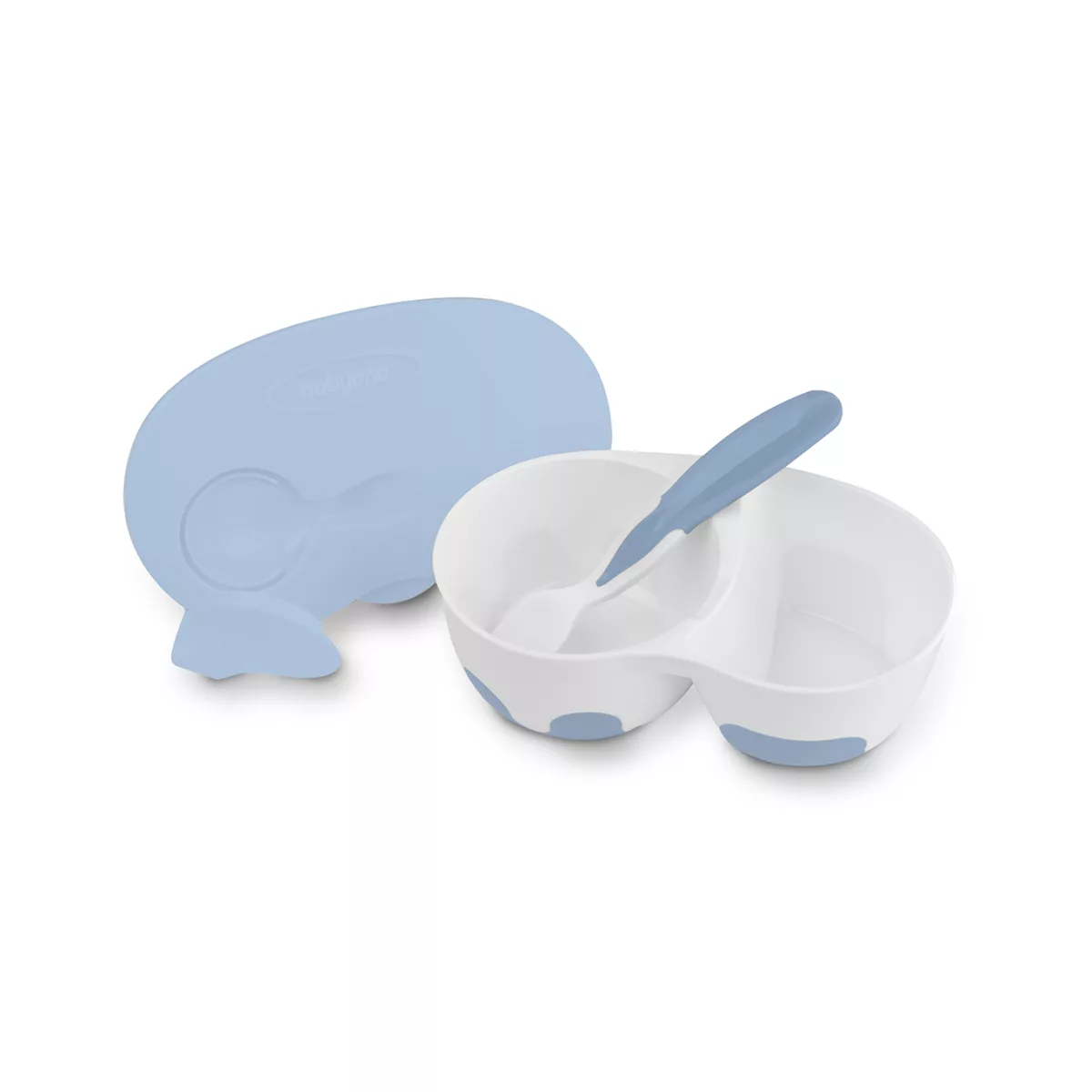 BabyOno 2-Delig Blauw/Grijs Kommetje met Lepel 1067/01 - 4