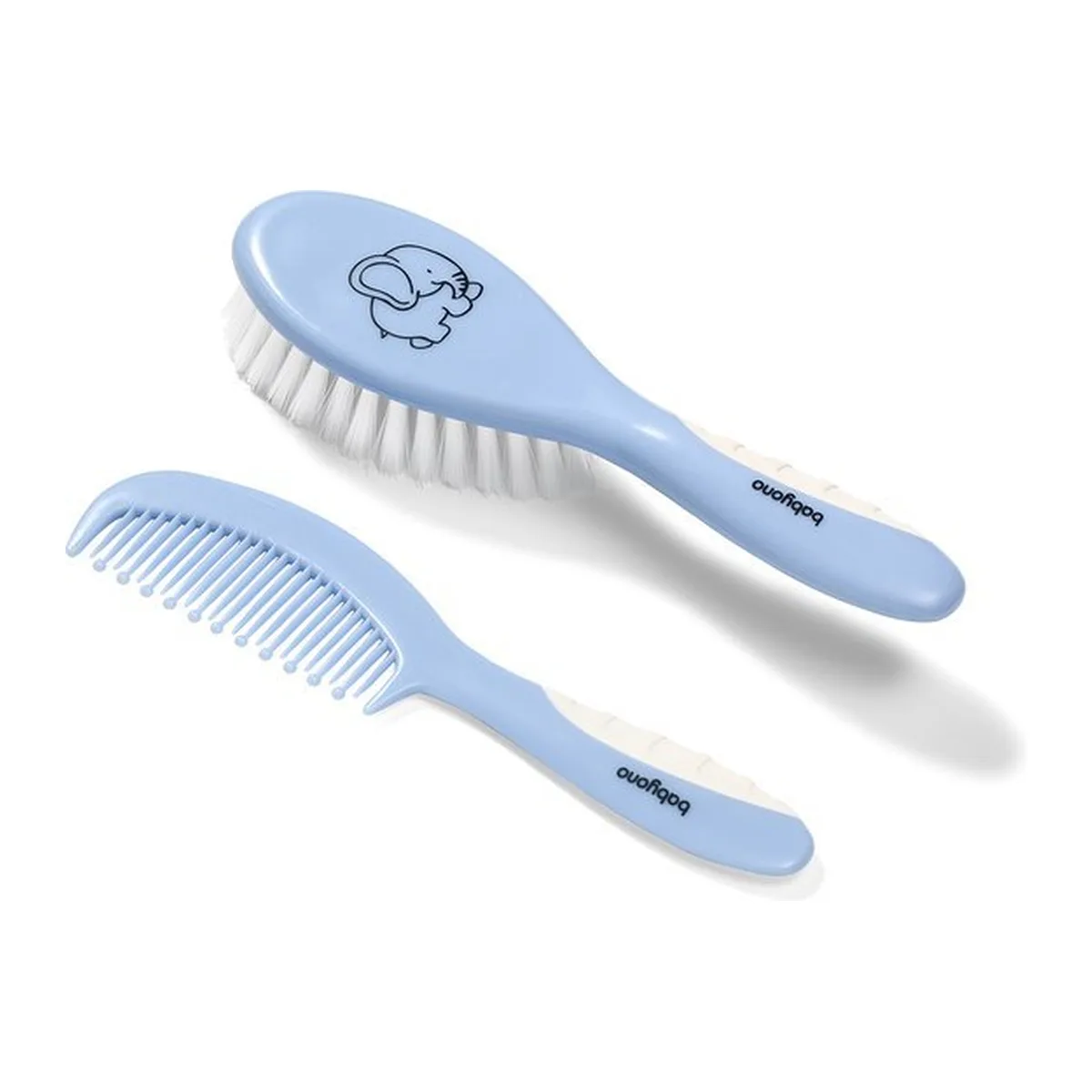 BabyOno haarborstel en kam - babyborstel - SET - Zachte haren - blauw