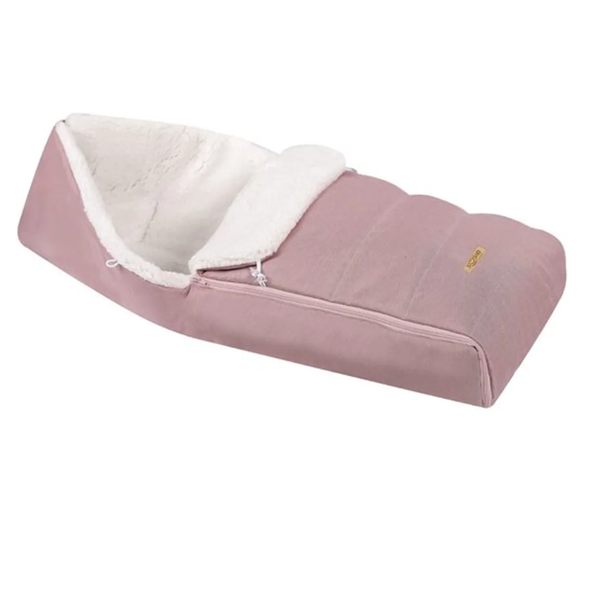 SOOSIE Winter Kinderwagen Voetenzak + Handmof – Roze Melange & Teddy Crème – Universeel – Waterproof – 110 cm - 3