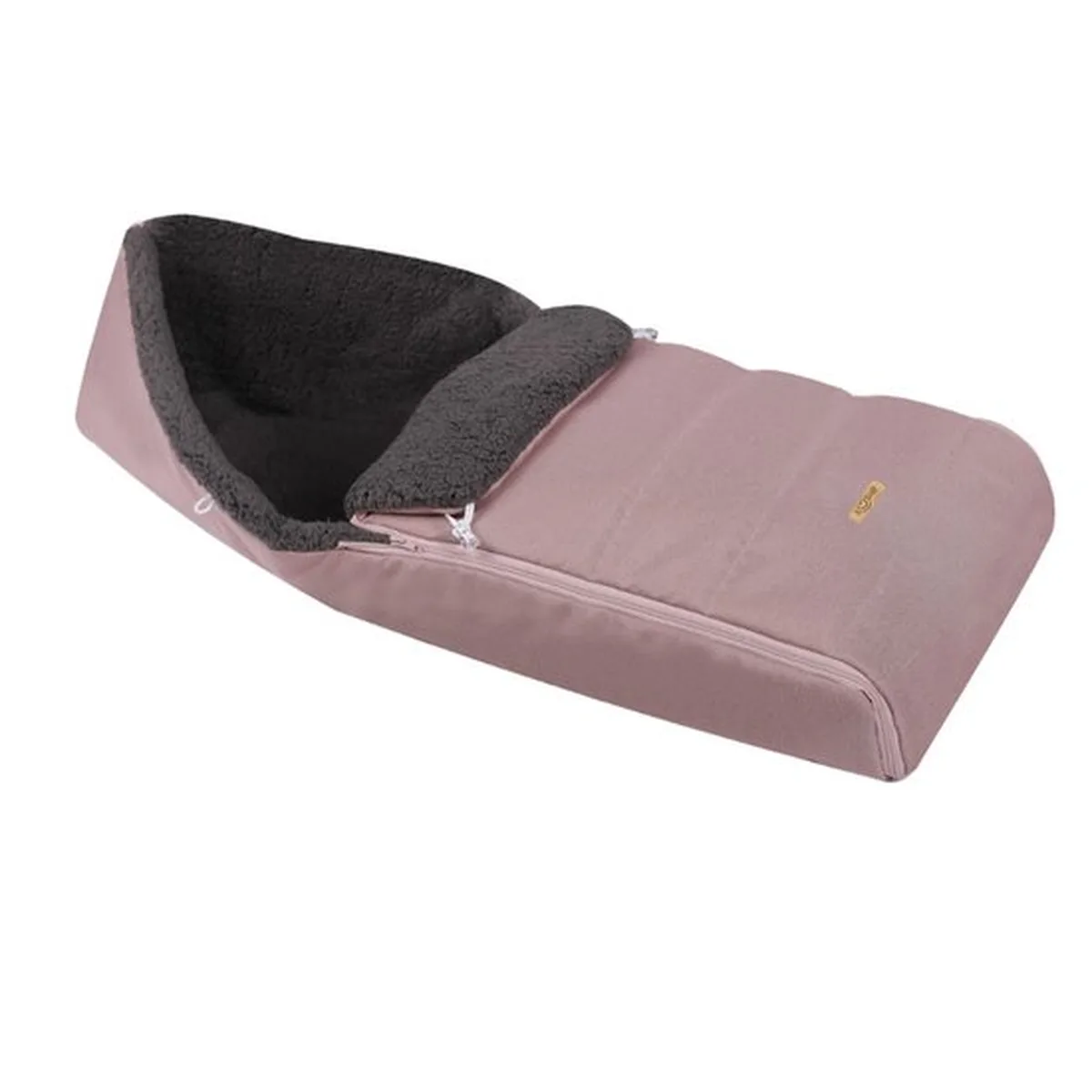 SOOSIE Winter Kinderwagen Voetenzak + Handmof – Roze Melange & Grijs Teddy – Universeel – Waterproof – 110 cm - 3
